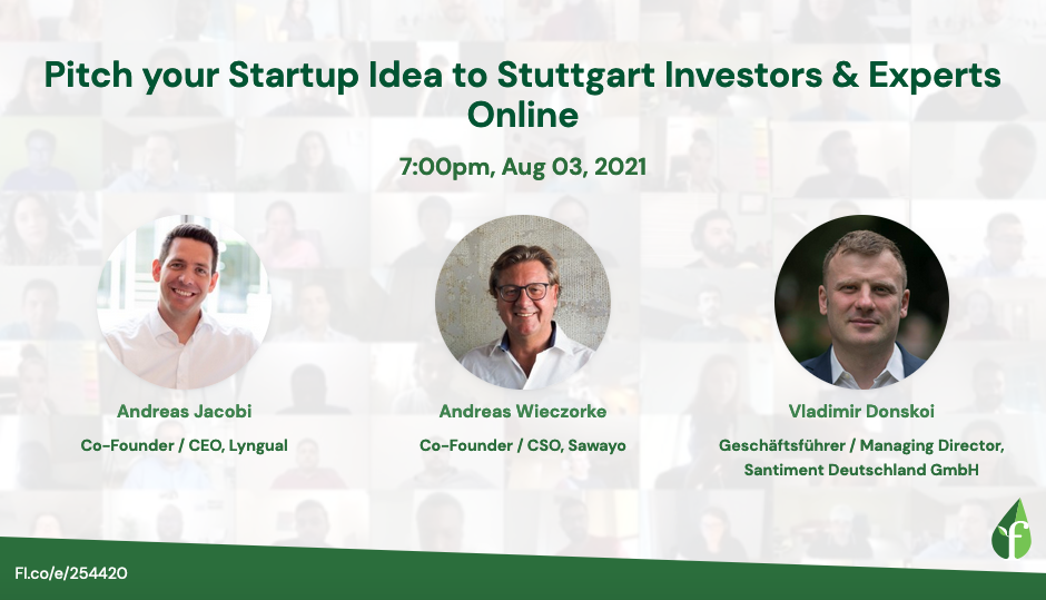  Pitch your Startup Idea to Stuttgart Investors & Experts Online 