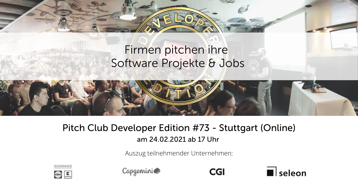 Pitch Club Developer Edition #73 (Online) im Raum Stuttgart 