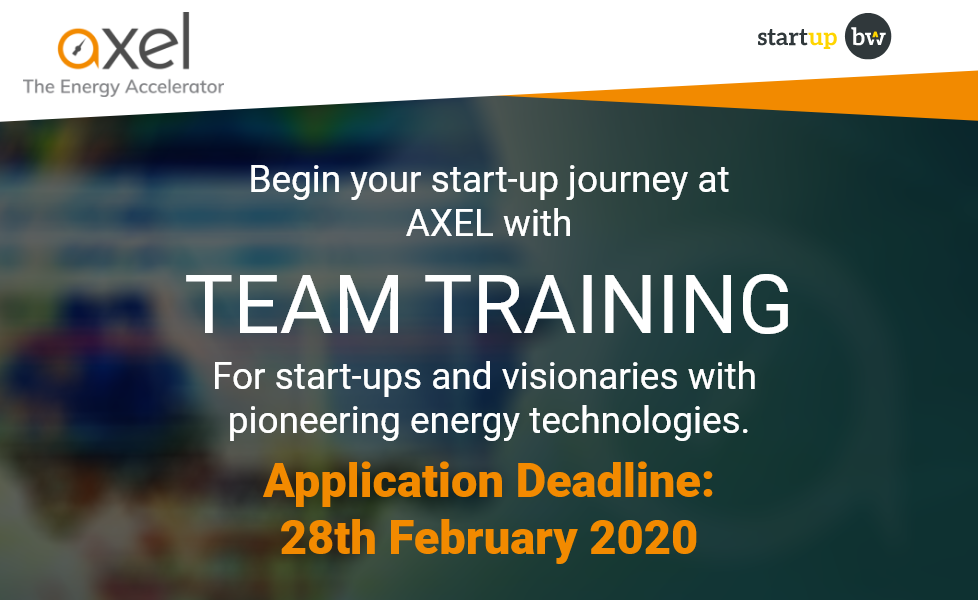 AXEL Team-Training in Karlsruhe: Für Start-ups und Visionäre mit Lösungen für die Energiewirtschaft!