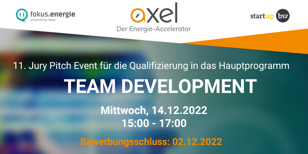 Energie- und Klima-Startups gesucht | 11. Jury-Pitch des Energie-Accelerators AXEL