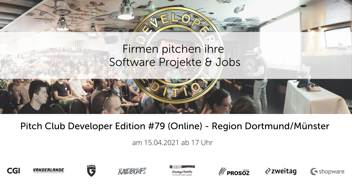 Pitch Club Developer Edition #79 (Online) für die Region Dortmund/Münster