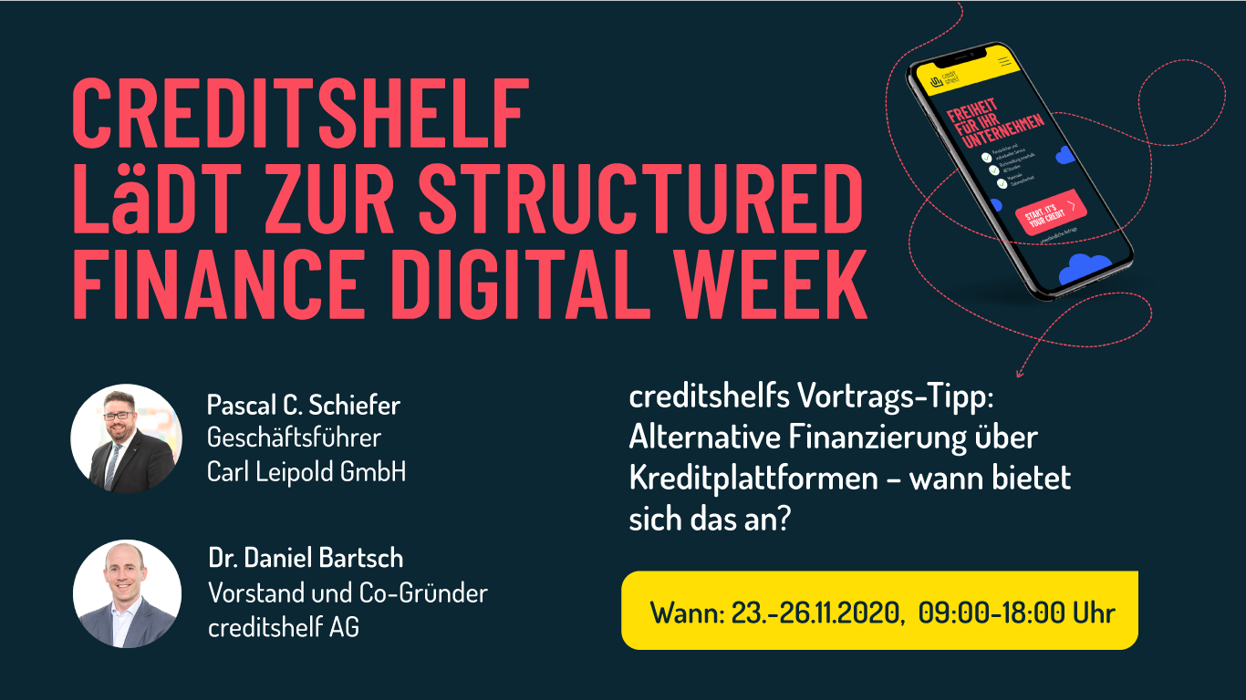 CREDITSHELF LäDT ZUR STRUCTURED FINANCE DIGITAL WEEK
