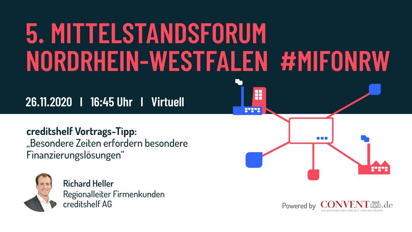 CREDITSHELF LäDT ZUM 5. MITTELSTANDSFORUM NRW #MIFONRW