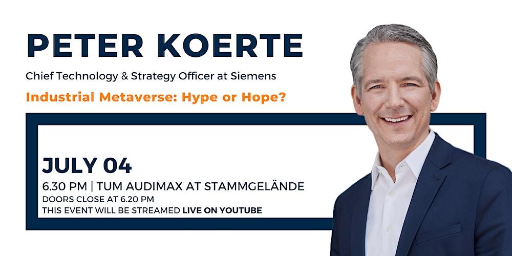 TUM Speakers Series with Peter Koerte!