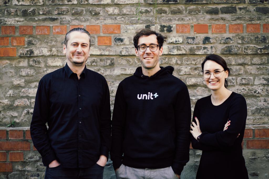 Kaffee kaufen mit ETFs Unitplus-Gründer Sebastian Segue, Fabian Mohr und Kerstin Schneider (Foto: Unitplus)