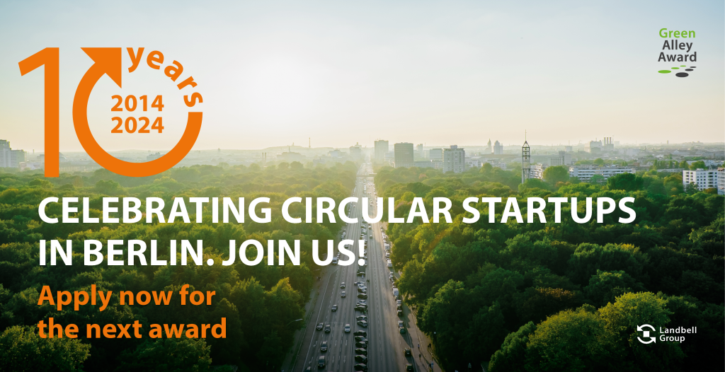 Green Alley Award startup prize for the circular economy launches application phase