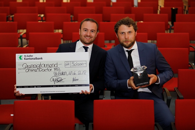 Das innovativste Startup der Ostschweiz: OnlineDoctor AG gewinnt den «Startfeld Diamant»